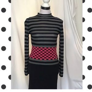 Sonia Rykiel Black and Pink Striped Sweater